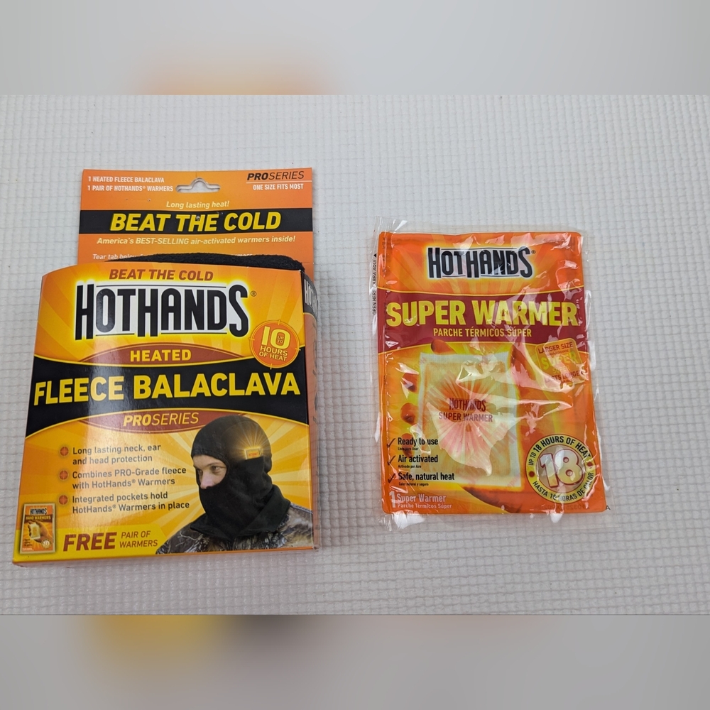 New Action Heat Heated Head Fleece Balaclava with free warmers